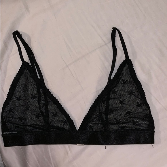Honey Punch Other - Honey Punch black mesh star bralette size S
